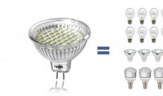 Соотношение мощности светодиодных ламп и ламп накаливания: экономные отличия